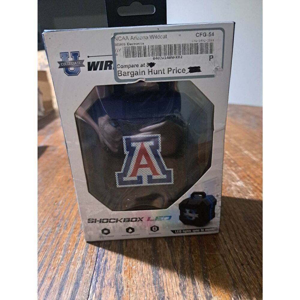 New Damaged Box Prime Brands Arizona Wildcats Shockbox LED Wireless Speaker